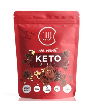 ChipMonk Keto Cookie Bites - Keto Snacks with Zero or Low Carb Gluten-Free Keto Cookies Nutritious High Fat Protein Low Sugar Dessert Snack Foods for Ketogenic Diet or Diabetics Macro Nutrition - 1 Pouch - 8 Bites Red Velvet Brownie 6 Ounce (Pack of 1)
