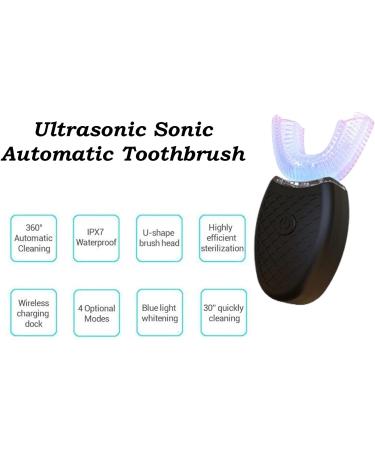 U-Shaped Adult Electric Sonic Toothbrush - Automatic Cleaning & Oral Care Tool with Food Grade Silicone Brush Head (Black) - Buy Online on GoSupps.com
