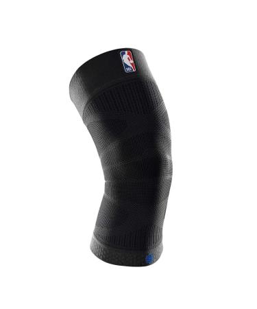 BAUERFEIND Sports Compression Knee Support NBA - Lightweight Design with Gripping Zones for Basketball Knee Pain Relief & Performance with Team Designs (Black  L) L Black