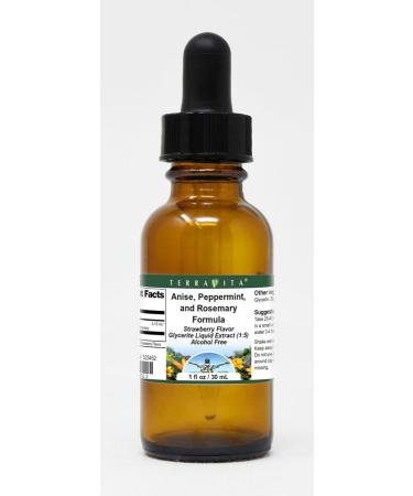 Strawberry Flavored Anise Peppermint & Rosemary Glycerite Extract (1 oz) - Premium Herbal Supplement - Buy Online on GoSupps.com