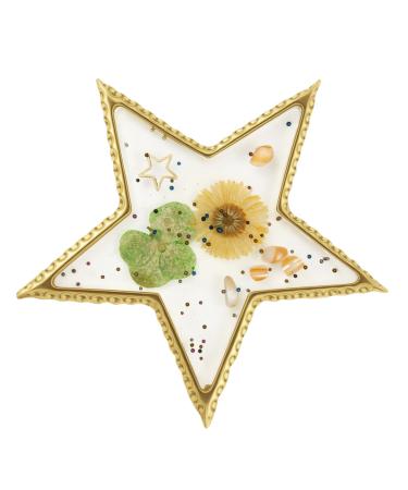 Palette de Vernis Ongles - Palette de Vernis Ongles en R sine avec Bordure Or l gante pour Salon - Plateau R sin l gant Bord Dor pour Pratique Gel Manucure Salon Domicile Pentacle