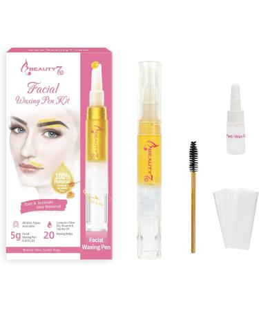  Beauty7 Beauty7 Sugar Based Wax Pen for Hair Removal Water Soluble Formula Eyebrow Facial Hair Removal with Wax Stick Strips Cleans - Buy Online on GoSupps.com