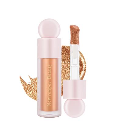 Highlighter with Face Brush Liquid Highlighter Luminizer with Shimmer Finish Long Lasting Smooth Lightweight Highlighter Smudge Proof Natural-Looking Waterproof Face Illuminator#06 006 highlighter 10.00 ml (Pack of 1)