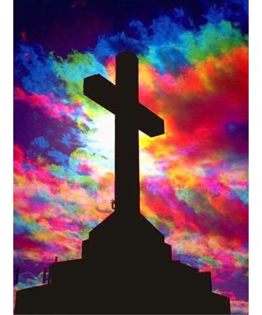 DIY 5D Diamond Painting Kit for Adults Children  NYEBS DIY Painting with Diamonds Religion Full Square Drill The Holy Cross Rhinestone Embroidery Arts Craft Supply for Wall Decoration 12X16 inches Christ Cross