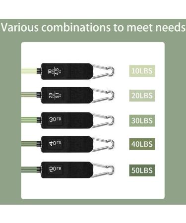 11 Piece Tension Rope Set with Handle Foot Clip - Stackable up to 150 lbs - for Resistance Training for Indoor and Outdoor Sports Fitness Suspension Speed Strength Home Gym Yoga Green - Buy Online on GoSupps.com