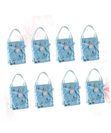 12pcs Box The Gift Gifts Paper Gift Bag Mini Tote Candy Bag Christening Decoration Party Favors Korean Birthday 1 count (Pack of 1) Sky-blue