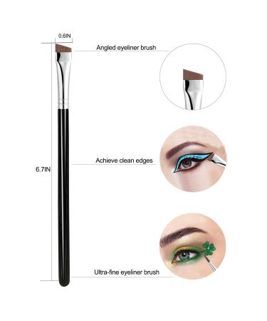 ELESDA 3PCS Angled Eyeliner & Eyebrow Brush Set | Slanted Flat Thin Brushes for Precise Eye Makeup Application - Buy Online on GoSupps.com