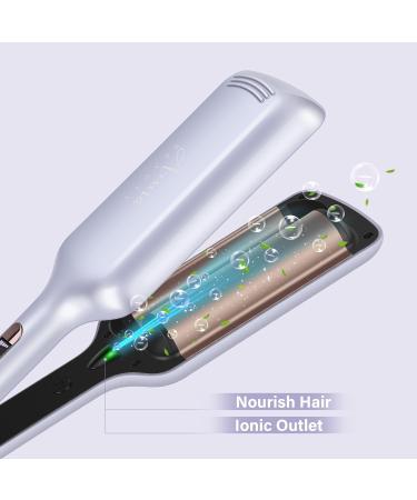 32mm Aima Beauty Twins Mermaid Hair Waver - Anti-Scald Curling Iron for Beach Waves | 1.25 Inch Dual Barrel | Fast 15S Heating - Perfect for All Hair Types (Light Purple - Buy Online on GoSupps.com