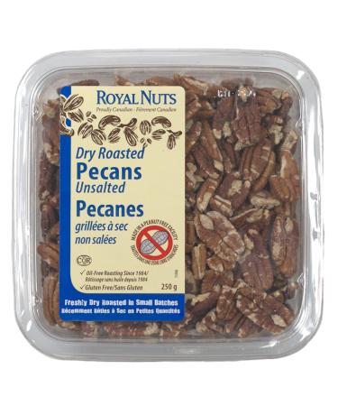 ROYAL NUTS Dry Roasted Pecans Unsalted 250 Grams