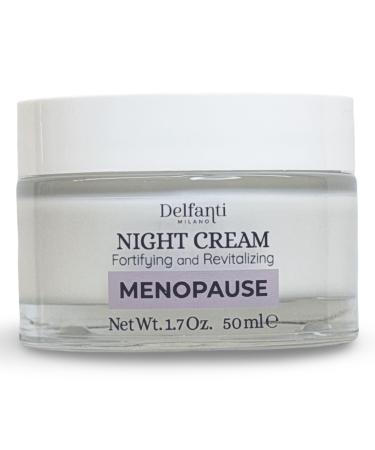 Delfanti-Milano MENOPAUSE NIGHT CREAM for face and neck Retinol and Pytoactives of Red Clover Fortifying and Revitalizing Made in Italy 1.7 oz jar