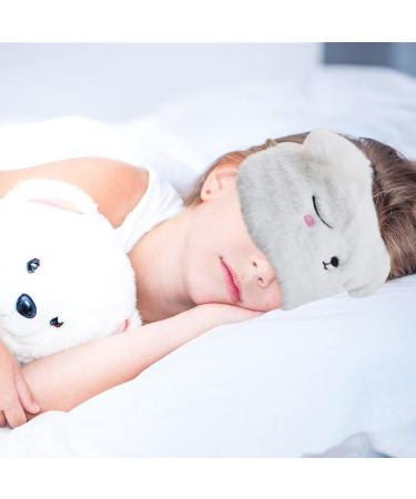 Ulife Mall Cute 3D Pure White Puppy Kids Eye Masks Fluffy Soft Silk Plush Pure White Puppy Sleep Eye Mask Plush Cartoon Eye Cover Novelty Personalised Travel Blindfold for Girls Boys Women- White Pure White_puppy - Buy Online on GoSupps.com