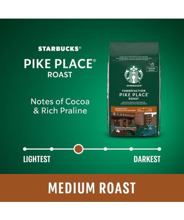 Starbucks Pike Place Ground Coffee Medium Roast Coffee 100% Ground Arabica Beans - 340g Bags (Pack of 6 2040g) - Buy Online on GoSupps.com