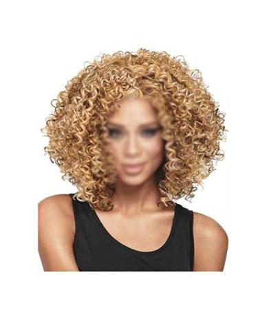BGHJUE Brazilian Virgin Hair Short Bob Curly Lace Front Wigs for Black Women - 30cm Black & Light Brown - Buy Online on GoSupps.com