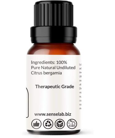SenseLAB Bergamot Essential Oil - 100% Pure Therapeutic Grade Extract for Diffuser, Humidifier & Hair Care - Citrus Fragrance Oil - 10ml - Buy Online on GoSupps.com