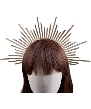 SunGoddess Crown Headband for Women VirginMary Baroque Style Hairband Party Wedding Halloween Headpieces Jd009 - Buy Online on GoSupps.com