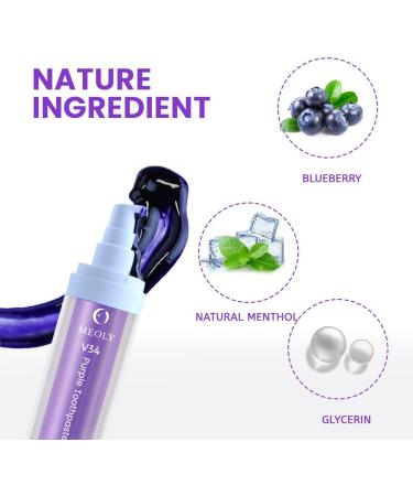 Purple Teeth Whitening Toothpaste - Premium Non-Abrasive Stain Remover & Color Corrector for Adults - Whitening Kit Included - Buy Online on GoSupps.com