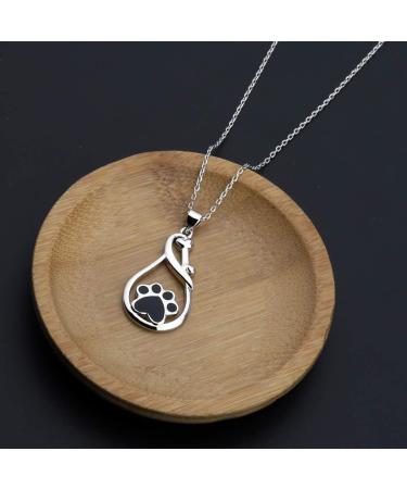 Dog Paw Necklace Dog Mom Gift Puppy Dog Cat Pet Paw Print Pendent Necklace Dog Remembrance Pet Loss Memorial Gift for Dog Mom Cat Mom footprint N - Buy Online on GoSupps.com