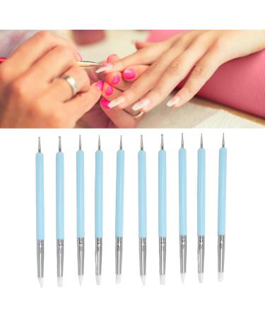 HUSHUI 2 Set Dual Tipped Nail Art Dotting Pen Silicone Head Nail Art Sculpture Polish Carving Pen - Buy Online on GoSupps.com