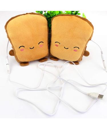 LEAQU Warm Winter Gloves 1 Pair Cute Cartoon Toast Soft USB Hand Warmer Fingerless Gloves Gloves for Typing Gaming Smile Face - Buy Online on GoSupps.com