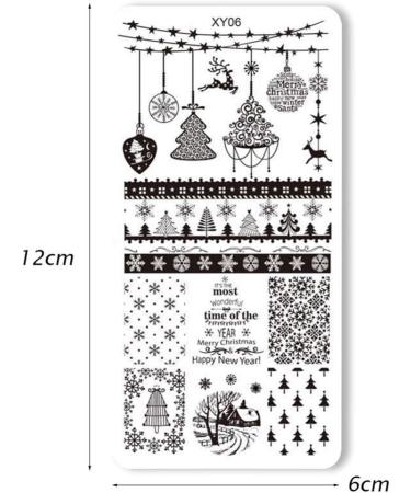 Minkissy Christmas Nail Art Stamp Plate Set - 5-Part Holiday Designs for Festive Manicures | Snowflakes Reindeers Trees & Bells - Buy Online on GoSupps.com