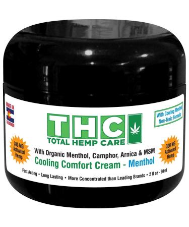 Organic Hemp Cream All Purpose Cooling Comfort with Activated Hemp MSM Arnica Turmeric Boswellia Menthol and Aloe Vera | 300mg (2oz)