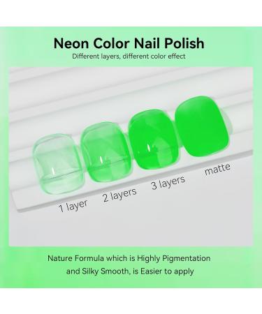 MIZHSE Quick Dry Neon Green Nail Polish - Water-Based 15ml High Gloss Manicure Lacquer for DIY Nail Art & Salon Use - Ideal Gift - Buy Online on GoSupps.com