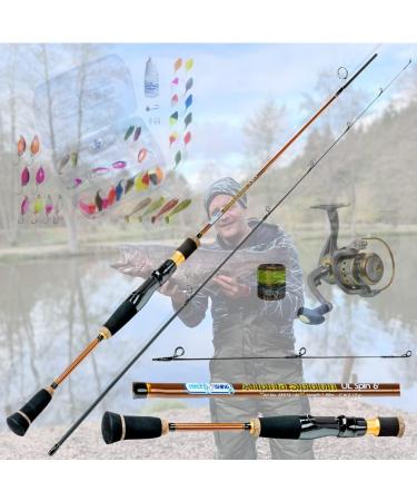 Miroefishing Ultralight UL Angelset - Complete 1.80m Carbon Rod & Expert1000 Reel with Lures & Bait | Ready to Use for International Fishing - Buy Online on GoSupps.com
