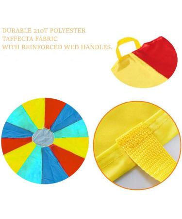 Blithetree 12-Foot Kids Parachute with 12 Handles - Rainbow Play Parachute Game Toy for Group Play | Ideal for Kids Play Party Game (12 feet) - Buy Online on GoSupps.com