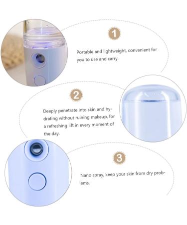 LIFKOME 1pc Sprayer Plastic Charging Steamer Durable Facial Beauty Nano Multi-function Handy Humidifier 14.5X4CM Blue - Buy Online on GoSupps.com