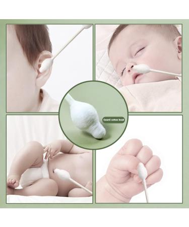 Safety Cotton Swabs with Large Tip - 216PCS Baby Cotton Buds with Natural Paper Stick for Newborns & Kids - Gentle & Safe Ear Cleaners - Buy Online on GoSupps.com