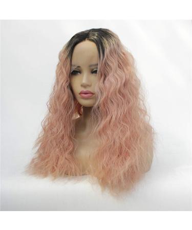 Buy Fluffy Gradient Color Long Curly Corn Hair Wig - Front Lace Chemical Fiber Wig for All Occasions - Buy Online on GoSupps.com