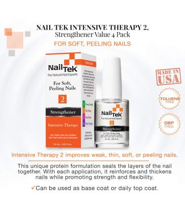 Nail Tek Intensive Therapy 2 - Nail Strengthener for Soft and Peeling Nails - 0.5 oz x 1-Pack - Buy Online on GoSupps.com