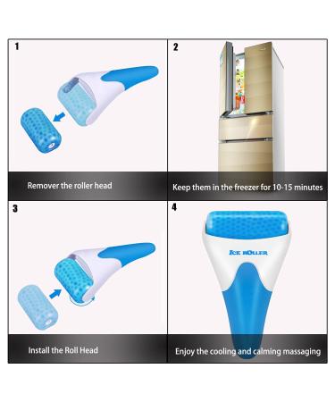 ASIAOD Ice Roller - Face & Eye Puffiness Relief, Migraine Pain Relief, Skin Care Treatment Rollers - Blue - Buy Online on GoSupps.com