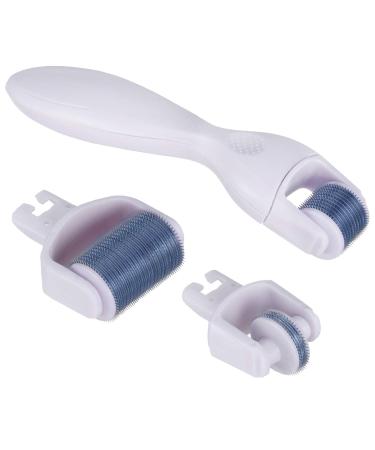 3in1 Derma Roller for Face Body Eye Area 0.5mm 1.0mm 1.5mm Derma Rolling Micro Needle kit that Treats Wrinkles Acne Cellulite Stretch Marks Crow s Feet & Under Eye Bags (blue)