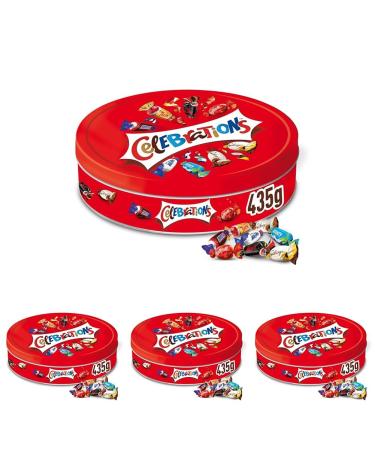 CELEBRATIONS - Bo te cadeau en m tal avec assortiment de chocolat SNICKERS TWIX MARS MALTESERS BOUNTY et autres - 435g (Lot de 4)