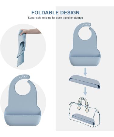 HighBeeG Adult Bibs with Crumb Catcher - Waterproof Silicone Feeding Bib for Adults | Clothing Protector for Elderly Men/Women & Disabled | Perfect Gift for Parents - Buy Online on GoSupps.com