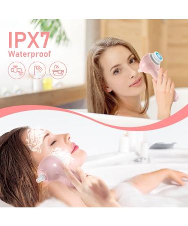 Mothers Day Gift: Blackhead Remover Vacuum Facial Cleansing Brush - Rechargeable with LCD Display - IPX7 Waterproof - 3 in 1 Facial Cleaner - Pink - Buy Online on GoSupps.com