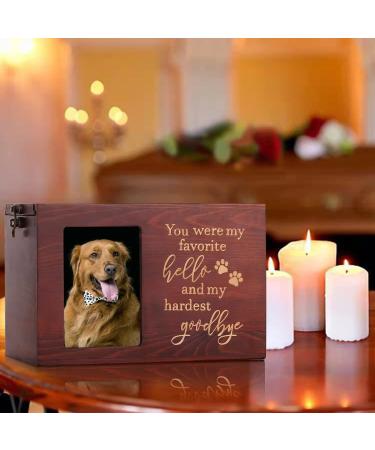Personalized Wooden Pet Memorial Urn with Photo Frame | Large Capacity 90 Cubic Inches | Loss Pet Remembrance Gift - Buy Online on GoSupps.com