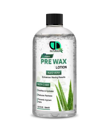 DD teck 100% Organic Pre-Wax Lotion - Moisturizing formula for smooth soft skin before waxing reduces redness and irritation for more comfortable hair removal (30 ml)