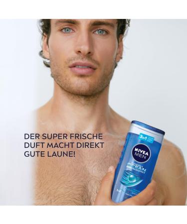 Nivea Men Fresh Ocean Shower Gel - Revitalizing 250ml Sea Minerals for Body Face & Hair Ocean-Fresh Fragrance - Buy Online on GoSupps.com