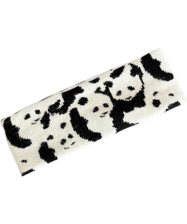JSGHGDF Harajuku Women Knitted Headband Panda Elastic Wide Hairband Yoga Sport Stretch Headwrap Turban 2 - Buy Online on GoSupps.com