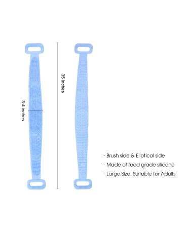 Silicone 35 inch Body Bath Shower Scrubber Back Brush for Exfoliating - Blue - Buy Online on GoSupps.com