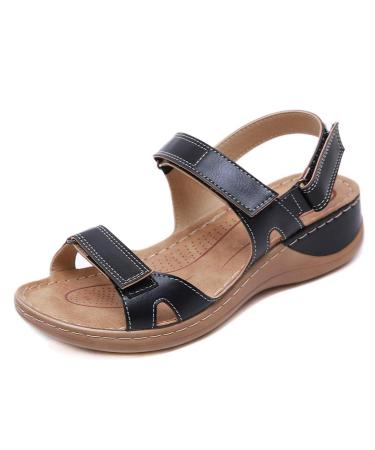 Creev flat women's sandals open toe walking sandals breathable non-slip flip-flops hiking sandals shoes portable women's house shoes for summer beach 4 brown 44 (5 pink 44 EU) 3 ZWART 44 EU