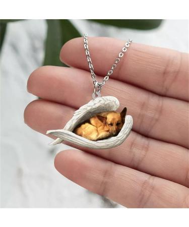 Frmuic Pet Necklace - Cute Sleeping Dog Angel Necklace | Perfect Gift for Animal Lovers & Young Girls - Buy Online on GoSupps.com