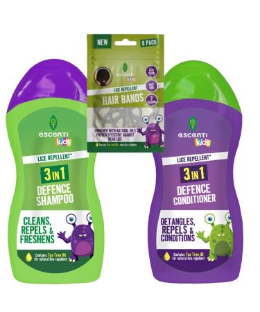 Head lice Shampoo for Kids with 8 Lice Repellent Hair Bands