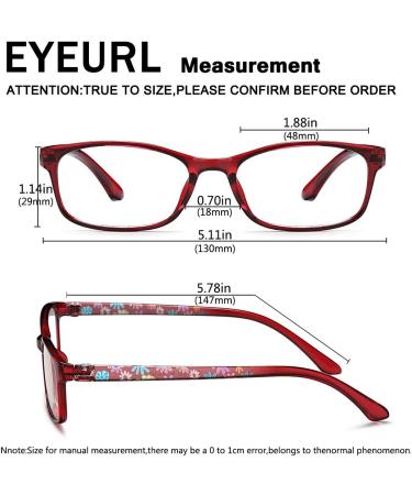 Eyeurl 2-Pack Anti-Blue Reading Glasses for Men & Women - Comfortable Vintage Style with Spring Hinges | Red & Purple 1.0X - Ideal for Computer Use - Buy Online on GoSupps.com