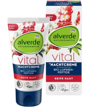 alverde NATURAL COSMETICS Lupine Peptides Night Cream 50 ml - Buy Online on GoSupps.com