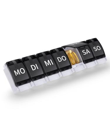 Opret tablet box 7 days german pill box 7 days rainbow medication box weeks tablet box tablet box 7 days small oak to open for on the way black