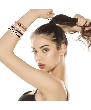VAIPI 38Pcs Boho Hair Ties Bracelets for Women - 4 Styles Ponytail Holders for No Damage Braids, Thick Hair, and Ponytails - Soft & Stylish - Buy Online on GoSupps.com