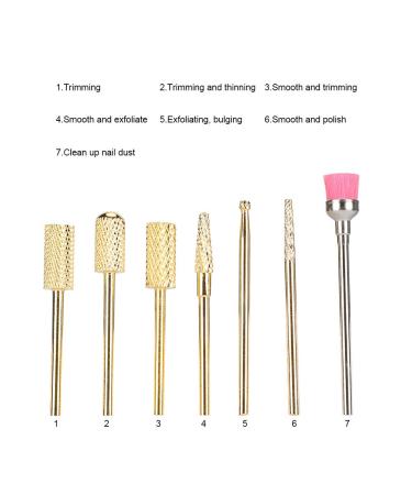 Nail Drill Kit - 7pcs Professional Manicure & Pedicure Drill Bit Set for Acrylic & Gel Nails - Perfect Accessories for Sanding & Grinding - Buy Online on GoSupps.com